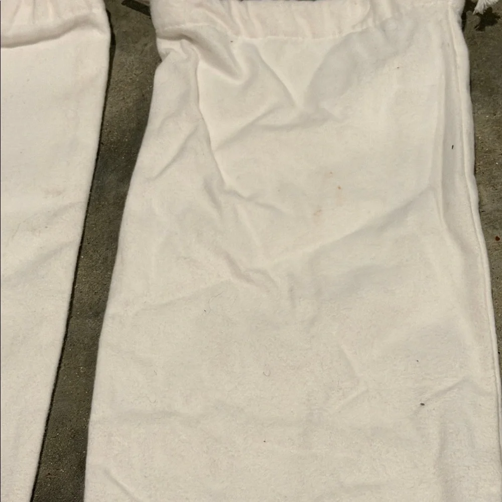 Authentic Bottega Veneta White Drawstring Dust Bags with Green Logo (Pair)